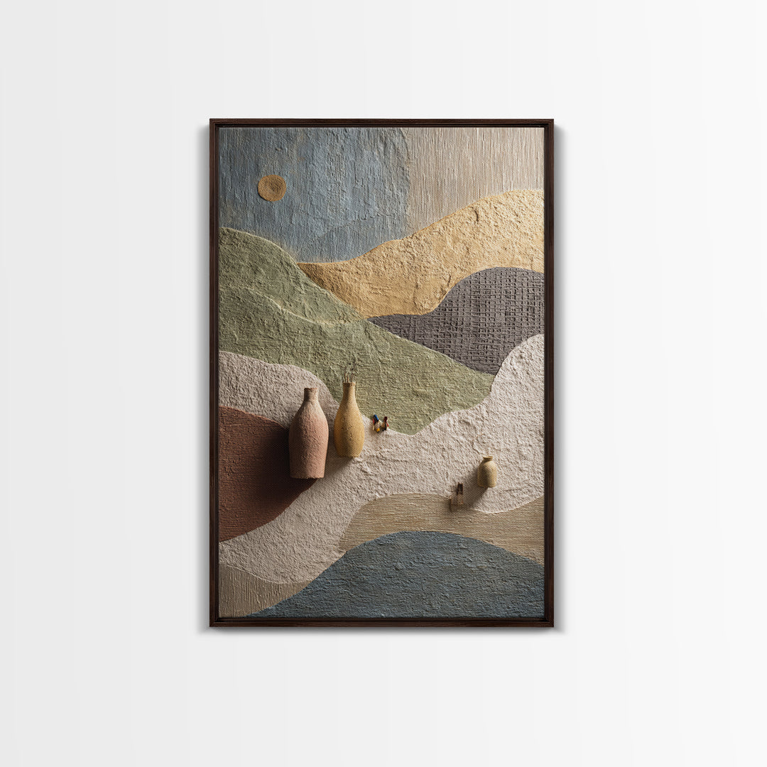 Sahara Dune Waves Framed Canvas Print, Moroccan Art, Boho Decor, Living Room Decor, Oil Painting, Marrakesh, Ramadan Decor, MOR-2x3-100