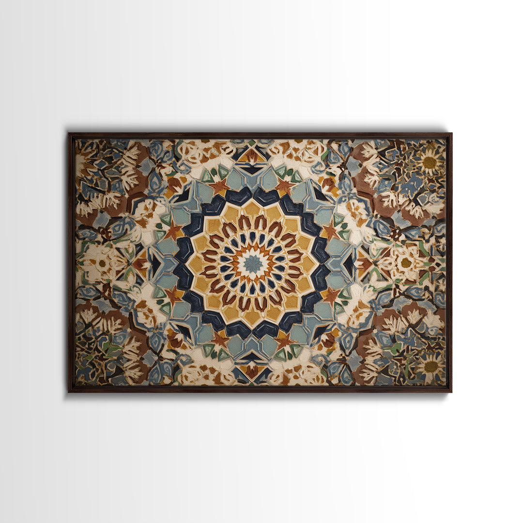 Islamic Geometric Rosette Canvas Print, Moroccan Art, Modern Decor, Living Room Decor, Abstract Art, Marrakesh, Wall Decor, MOR-3x2-16