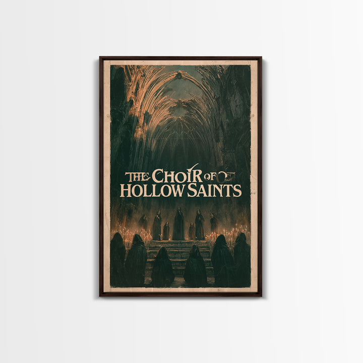 The Choir Of Hollow Saints, English Language Horror Movie Poster, 1970s Horror Art, Retro Horror Movie Art, Framed Canvas Print