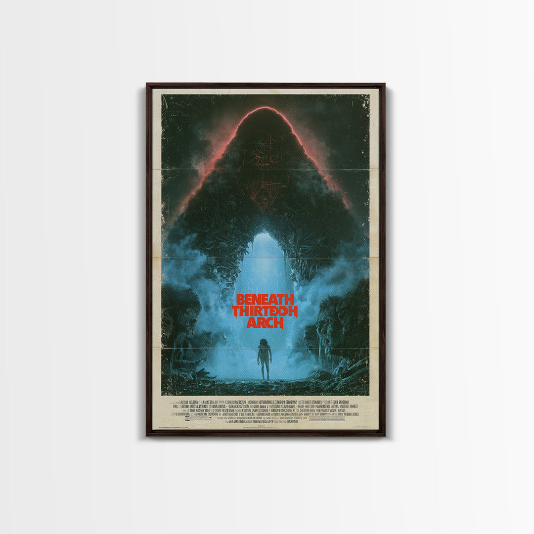 Beneath The Thirteenth Arch, English Language Horror Movie Poster, 1980s Vhs Nightmare Cover Inspired Art, Gothic Cinema Wall Art
