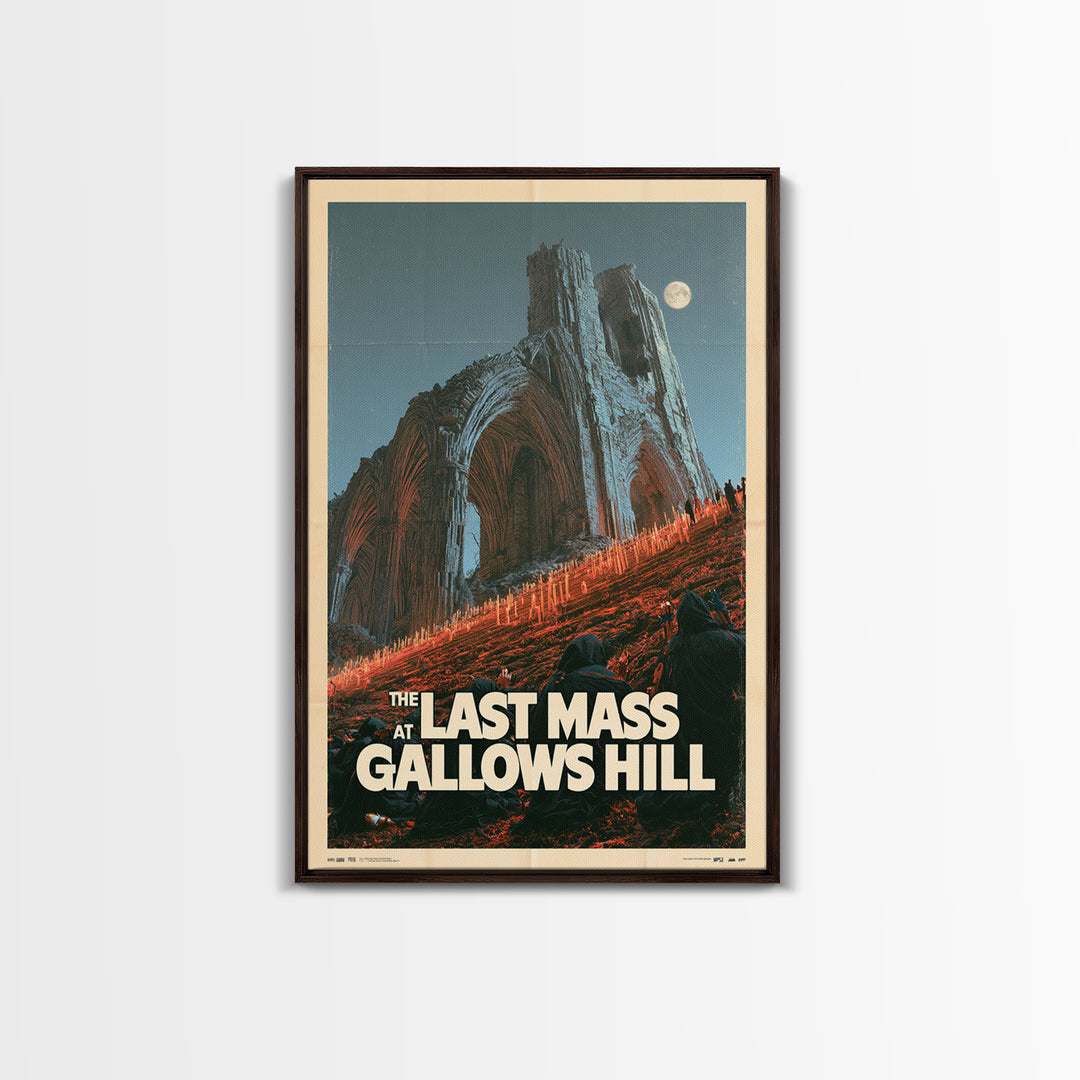 The Last Mass At Gallows Hill, English Language Horror Movie Poster, Giallo Horror Art, Classic Monster Poster, Framed Canvas Print