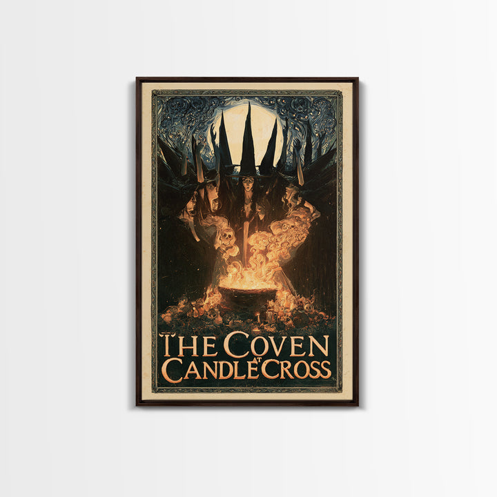 The Coven At Candlecross, English Language Horror Movie Poster, Stained Glass Gothic Art, Cult Horror Poster, Canvas Print