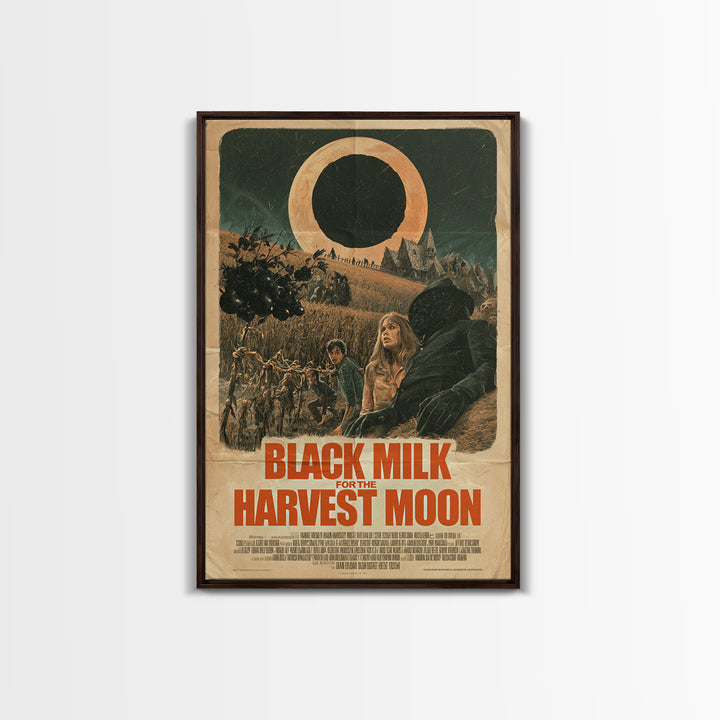 Black Milk For The Harvest Moon, English Language Horror Movie Poster, Giallo Horror Art, Gothic Cinema Wall Art, Canvas Print