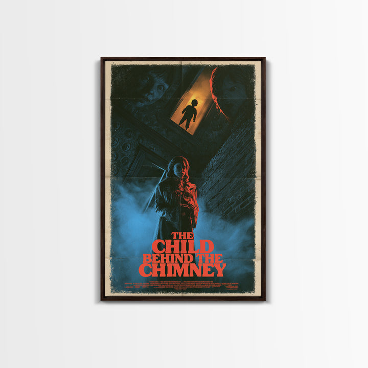 The Child Behind The Chimney, English Language Horror Movie Poster, 1980s Vhs Nightmare Cover Inspired Art, Cult Horror Poster, Canvas Print