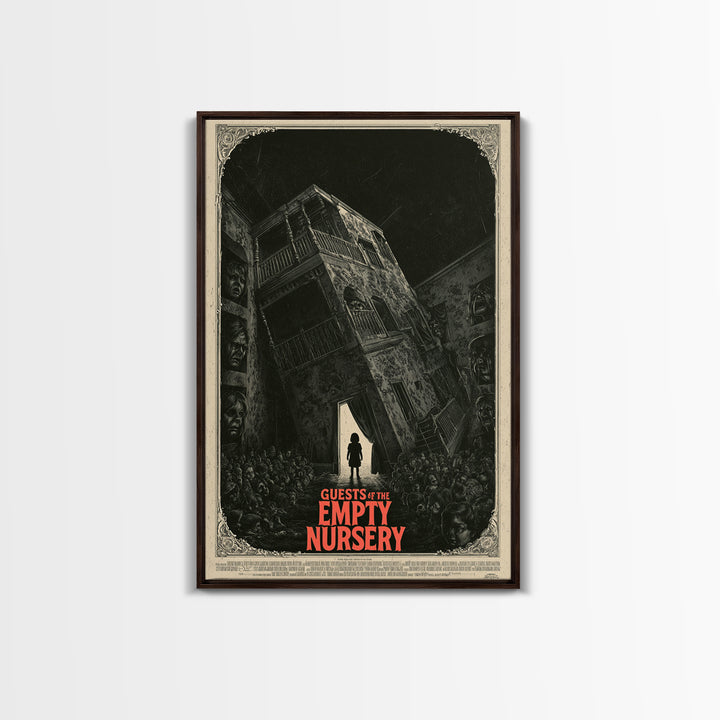 Guests Of The Empty Nursery, English Language Horror Movie Poster, Giallo Horror Art, Cult Horror Poster, Framed Canvas Print