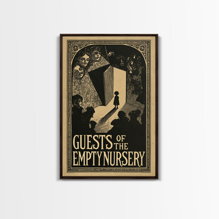 Guests Of The Empty Nursery, English Language Horror Movie Poster, Decadent Line Art, Classic Monster Poster, Horror Wall Decor