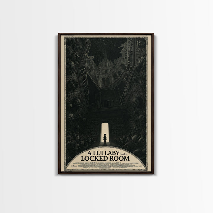 A Lullaby For The Locked Room, English Language Horror Movie Poster, Gothic Engraving Art, Retro Horror Movie Art, Canvas Print