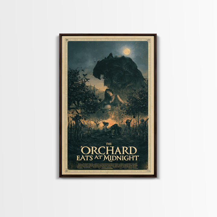 The Orchard Eats At Midnight, English Language Horror Movie Poster, Gothic Nightmare Art, Retro Horror Movie Art, Canvas Print
