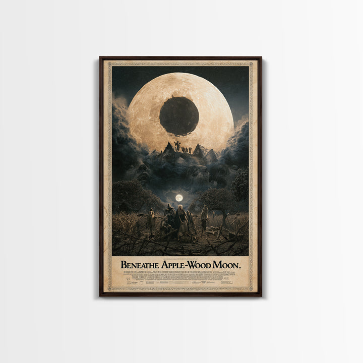 Beneath The Apple-Wood Moon, English Language Horror Movie Poster, Dark Romantic Horror Art, Retro Horror Movie Art, Canvas Print