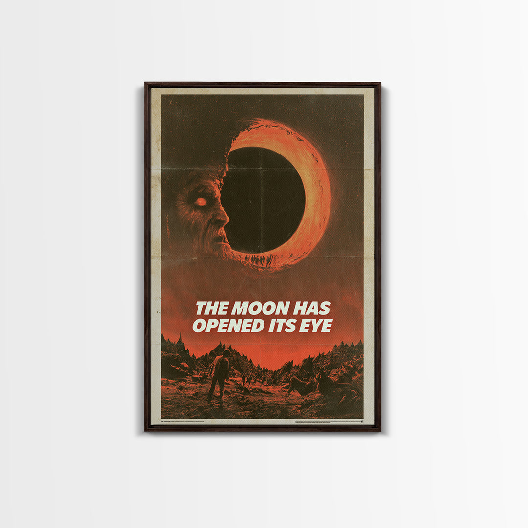 The Moon Has Opened Its Eye, English Language Horror Movie Poster, 1970s Horror Art, Retro Horror Movie Art, Framed Canvas Print