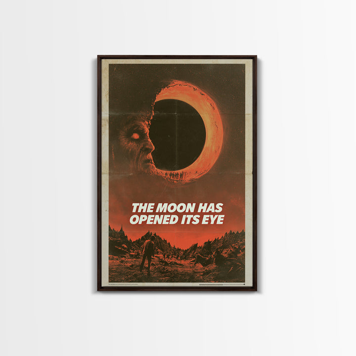 The Moon Has Opened Its Eye, English Language Horror Movie Poster, 1970s Horror Art, Retro Horror Movie Art, Framed Canvas Print