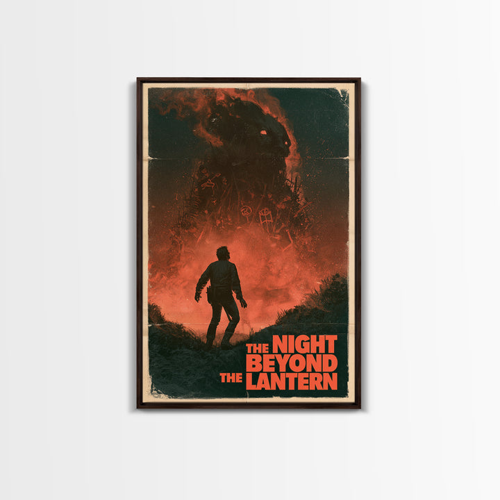 The Night Beyond The Lantern, English Language Horror Movie Poster, 1970s Horror Art, Gothic Cinema Wall Art, Framed Canvas Print