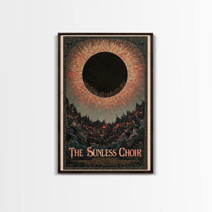 The Sunless Choir, English Language Horror Movie Poster, Stained Glass Gothic Art, Classic Monster Poster, Canvas Print, Horror Wall Decor
