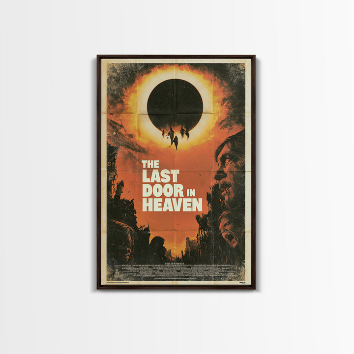 The Last Door In Heaven, English Language Horror Movie Poster, 1970s Horror Art, Retro Horror Movie Art, Framed Canvas Print