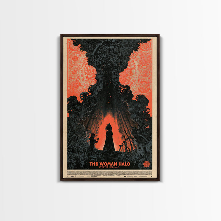 The Woman With The Iron Halo, English Language Horror Movie Poster, Decadent Line Art, Gothic Cinema Wall Art, Canvas Print