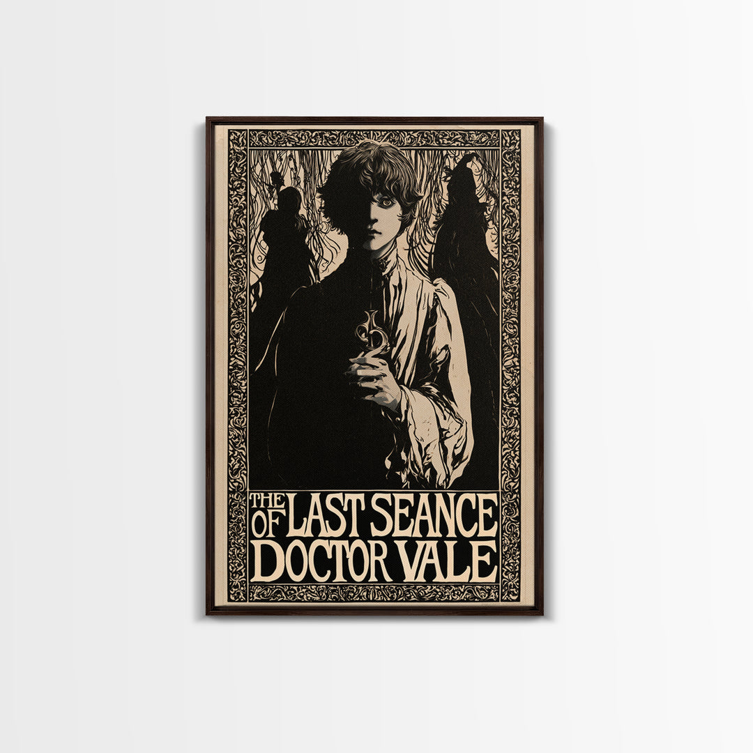 The Last Seance Of Doctor Vale, English Language Horror Movie Poster, Decadent Line Art, Retro Horror Movie Art, Canvas Print