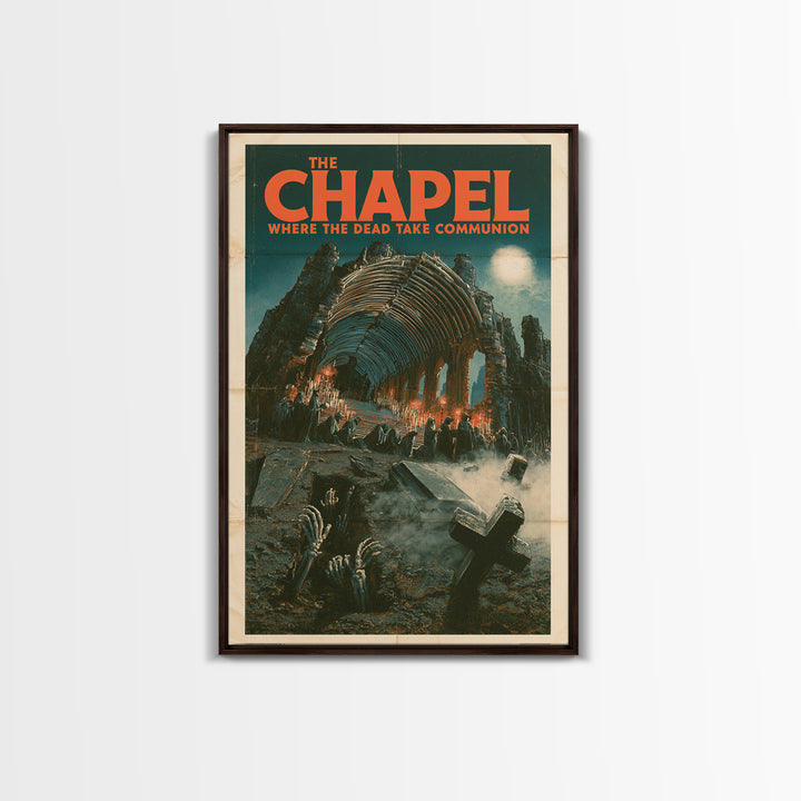 The Chapel Where The Dead Take Communion, English Language Horror Movie Poster, Giallo Horror Art, Classic Monster Poster, Canvas Print