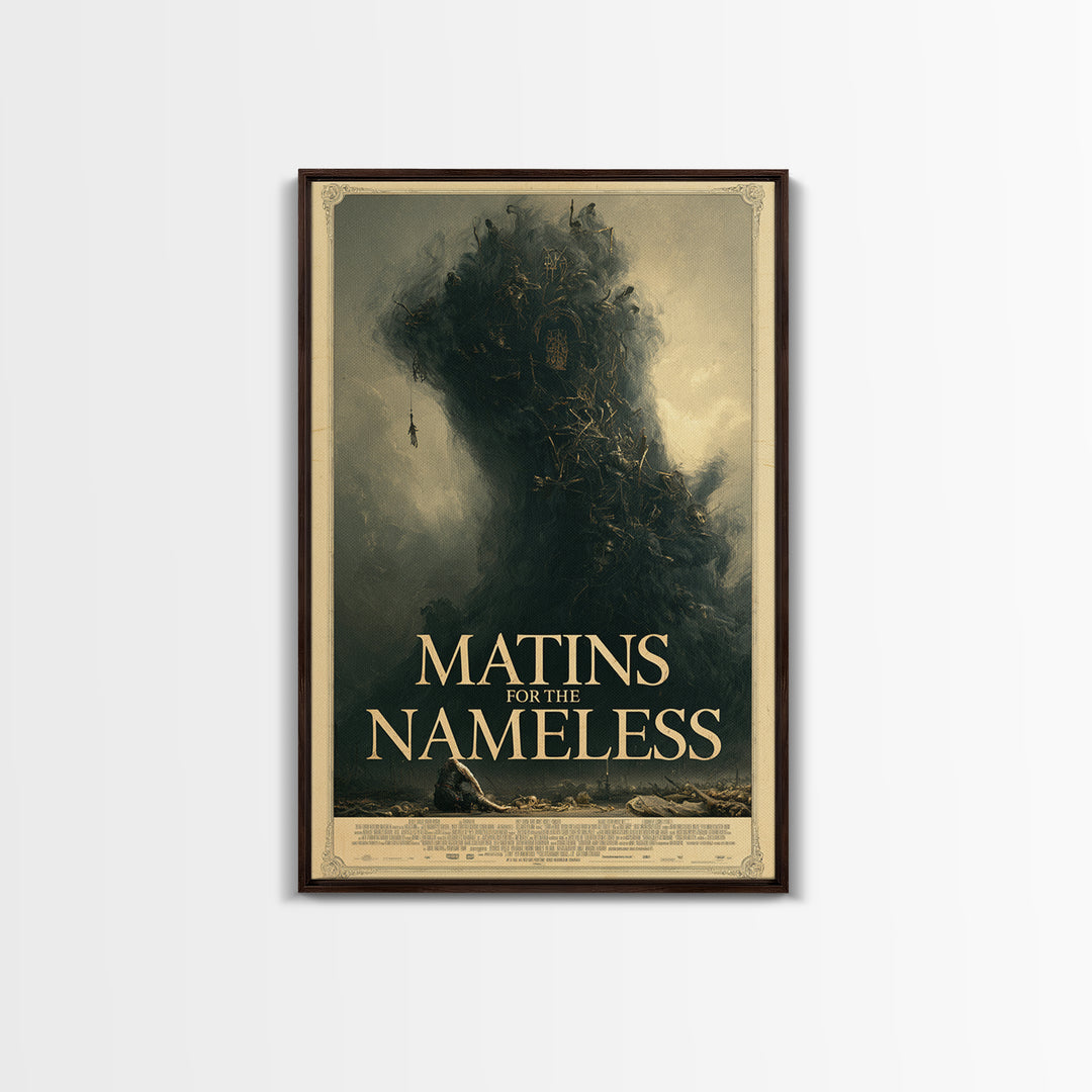 Matins For The Nameless, English Language Horror Movie Poster, Gothic Nightmare Art, Classic Monster Poster, Canvas Print