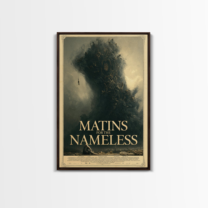 Matins For The Nameless, English Language Horror Movie Poster, Gothic Nightmare Art, Classic Monster Poster, Canvas Print