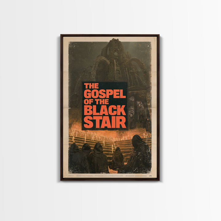 The Gospel Of The Black Stair, English Language Horror Movie Poster, 1970s Horror Art, Retro Horror Movie Art, Canvas Print
