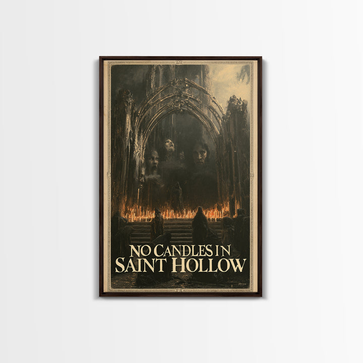 No Candles In Saint Hollow, English Language Horror Movie Poster, Dark Romantic Horror Art, Classic Monster Poster, Canvas Print