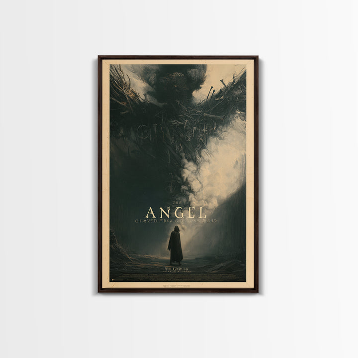 The Angel Carved From Gallows Wood, English Language Horror Movie Poster, Gothic Nightmare Art, Classic Monster Poster, Canvas Print