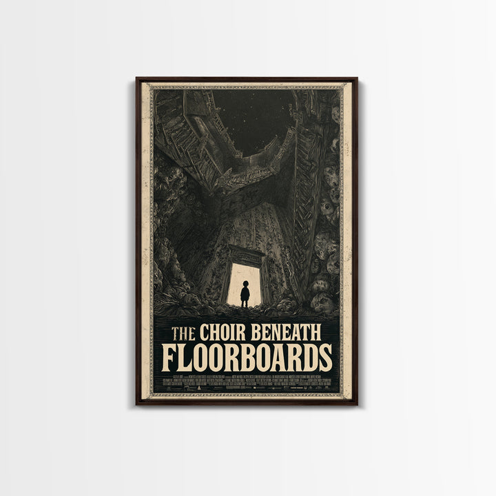 The Choir Beneath The Floorboards, English Language Horror Movie Poster, Gothic Engraving Art, Retro Horror Movie Art, Dark Fantasy Art