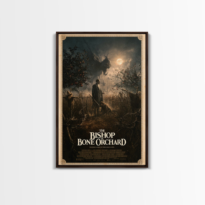 The Bishop Of Bone Orchard, English Language Horror Movie Poster, Gothic Nightmare Art, Classic Monster Poster, Canvas Print