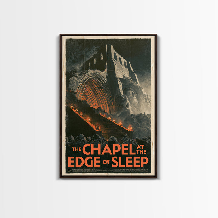 The Chapel At The Edge Of Sleep, English Language Horror Movie Poster, 1930s Horror Art, Retro Horror Movie Art, Canvas Print