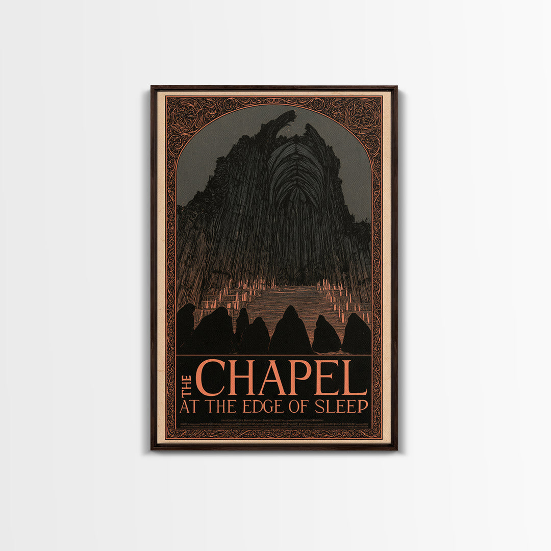 The Chapel At The Edge Of Sleep, English Language Horror Movie Poster, Decadent Line Art, Gothic Cinema Wall Art
