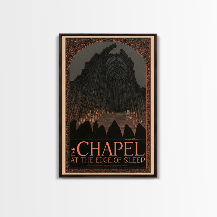 The Chapel At The Edge Of Sleep, English Language Horror Movie Poster, Decadent Line Art, Gothic Cinema Wall Art