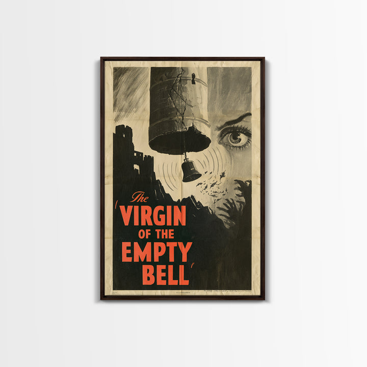 The Virgin Of The Empty Bell, English Language Horror Movie Poster, 1930s Horror Art, Retro Horror Movie Art, Canvas Print