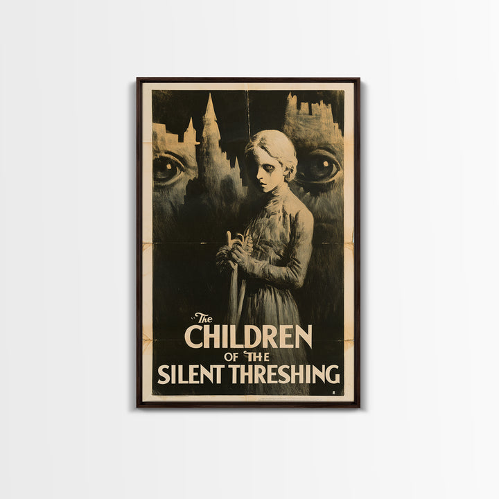 The Children Of The Silent Threshing, English Language Horror Movie Poster, 1930s Horror Art, Retro Horror Movie Art, Canvas Print