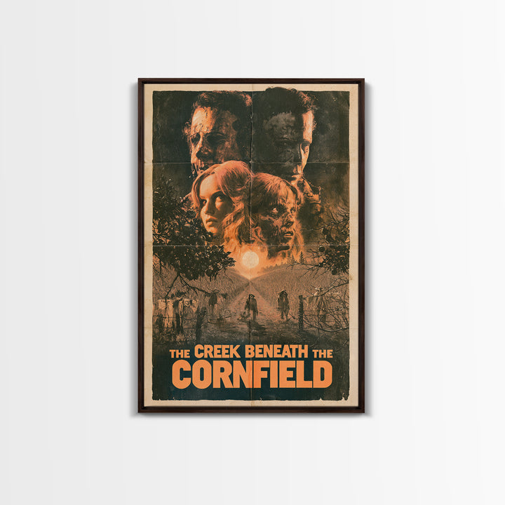 The Creek Beneath The Cornfield, English Language Horror Movie Poster, 1970s Horror Art, Gothic Cinema Wall Art, Canvas Print