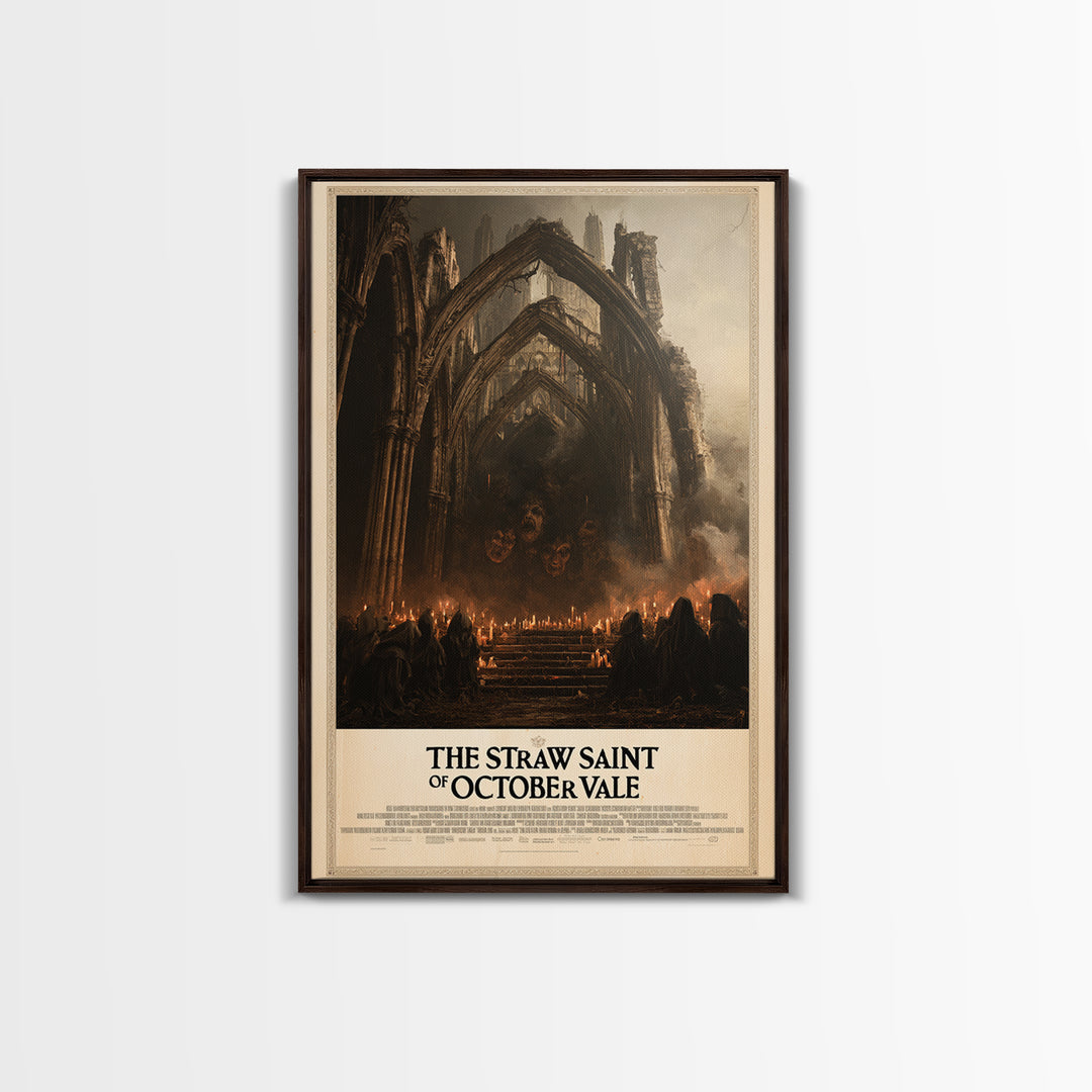 The Straw Saint Of October Vale, English Language Horror Movie Poster, Dark Romantic Horror Art, Cult Horror Poster, Canvas Print