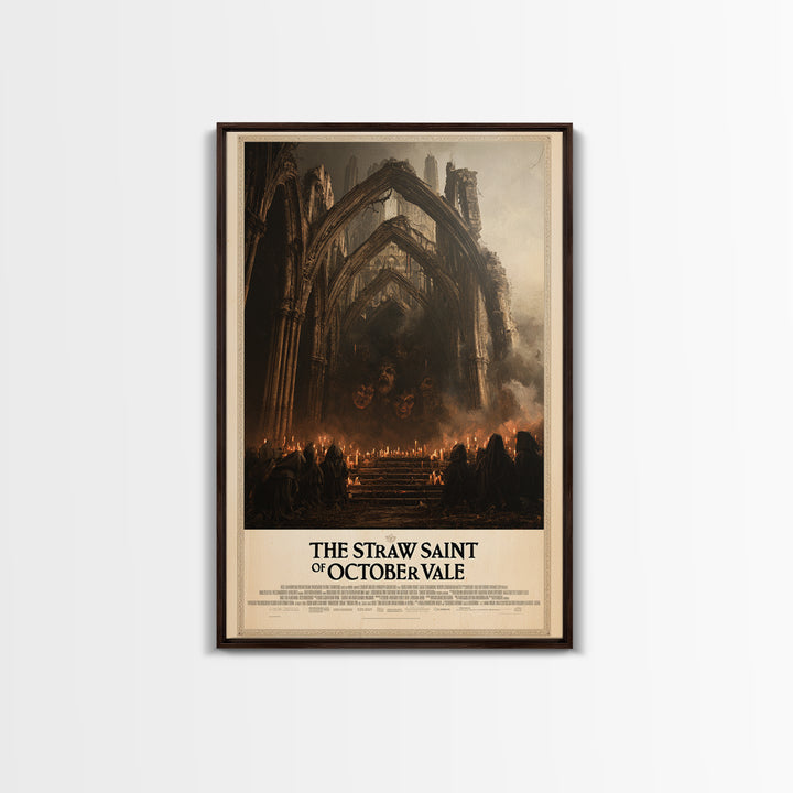 The Straw Saint Of October Vale, English Language Horror Movie Poster, Dark Romantic Horror Art, Cult Horror Poster, Canvas Print