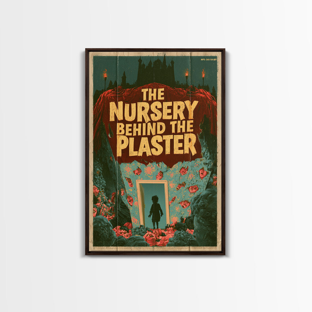 The Nursery Behind The Plaster, English Language Horror Movie Poster, 1960s Horror Art, Cult Horror Poster, Framed Canvas Print