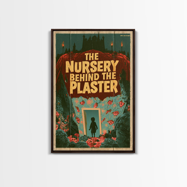 The Nursery Behind The Plaster, English Language Horror Movie Poster, 1960s Horror Art, Cult Horror Poster, Framed Canvas Print
