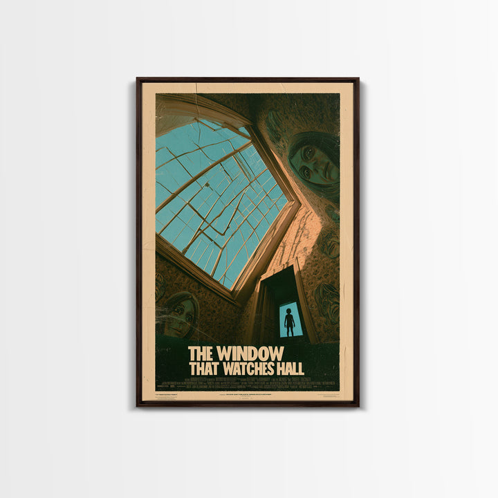 The Window That Watches The Hall, English Language Horror Movie Poster, 1970s Horror Art, Cult Horror Poster, Canvas Print