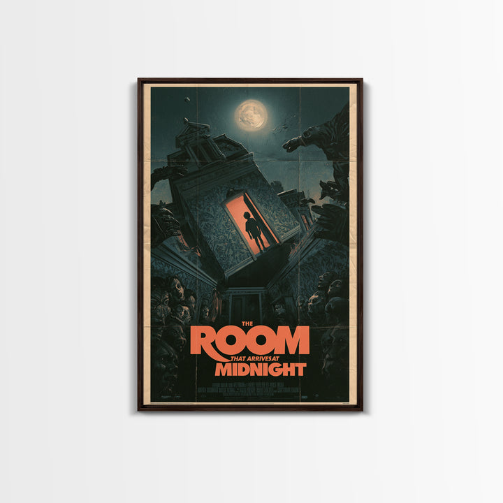 The Room That Arrives At Midnight, English Language Horror Movie Poster, Giallo Horror Art, Retro Horror Movie Art, Canvas Print