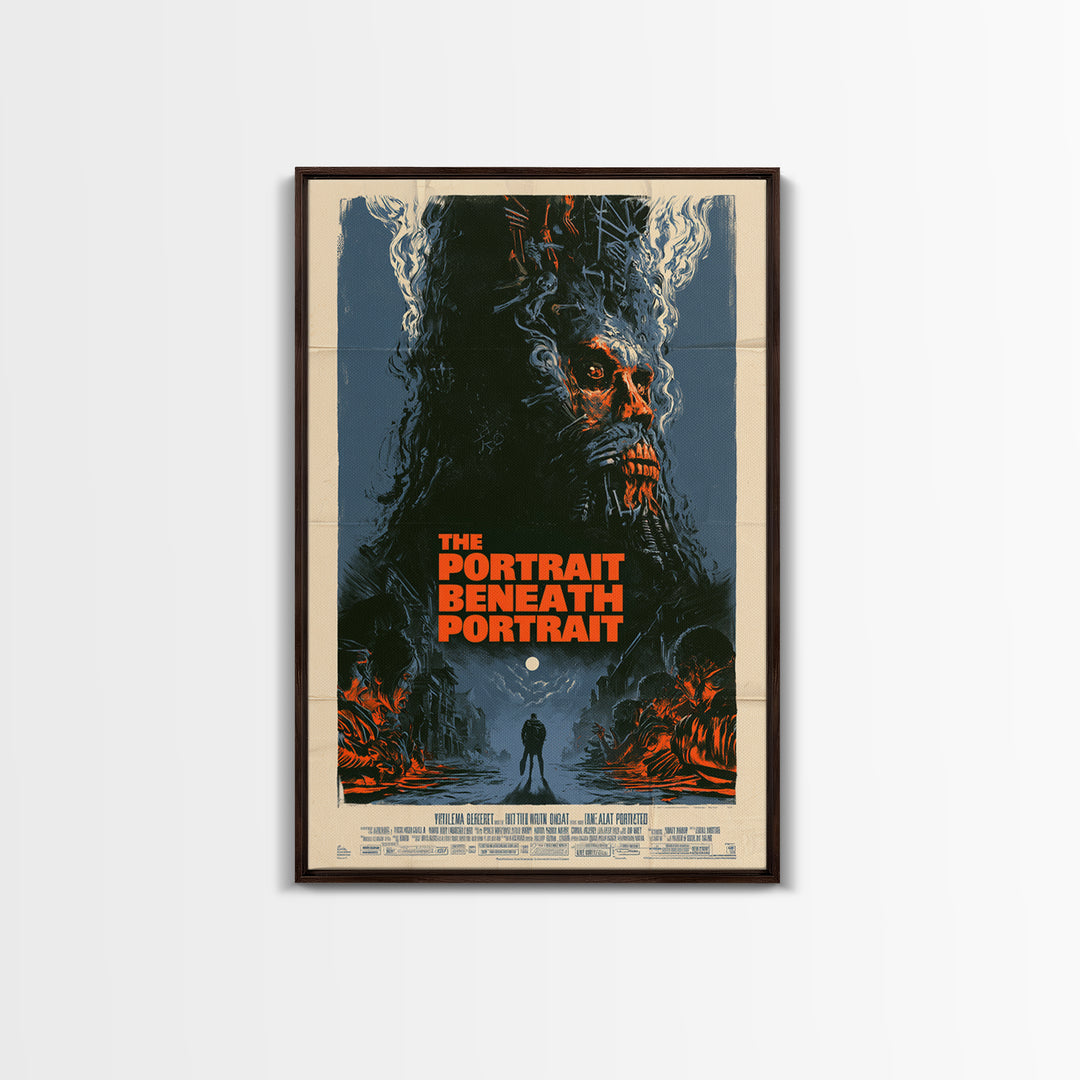 The Portrait Beneath The Portrait, English Language Horror Movie Poster, Giallo Horror Art, Classic Monster Poster, Canvas Print