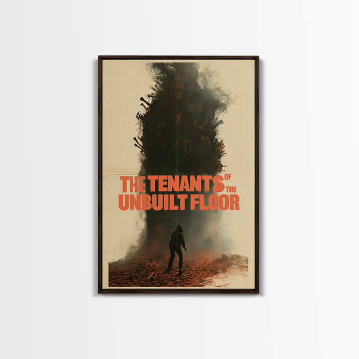 The Tenants Of The Unbuilt Floor, English Language Horror Movie Poster, 1970s Horror Art, Cult Horror Poster, Framed Canvas Print