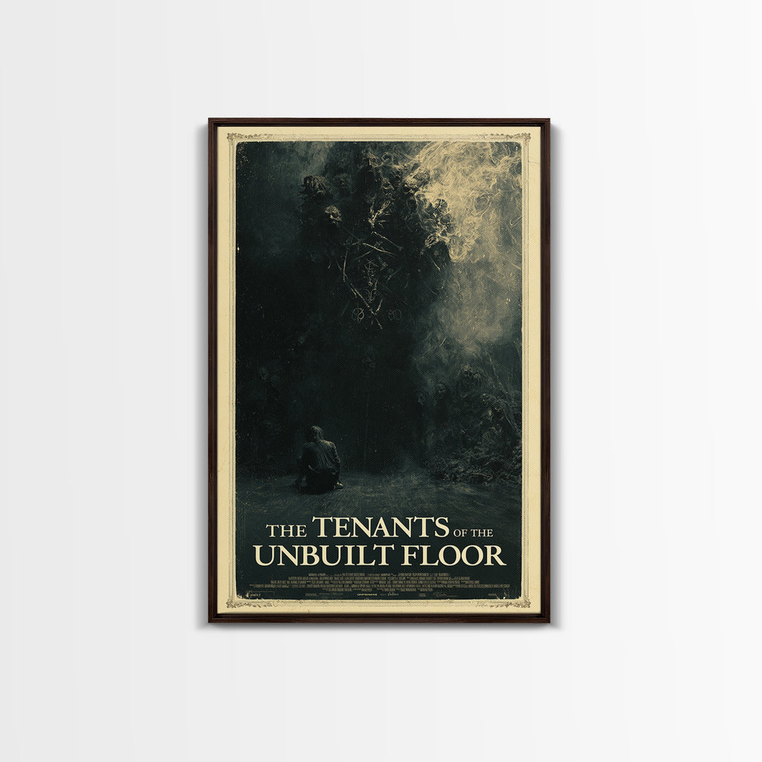 The Tenants Of The Unbuilt Floor, English Language Horror Movie Poster, Dark Romantic Horror Art, Cult Horror Poster, Canvas Print