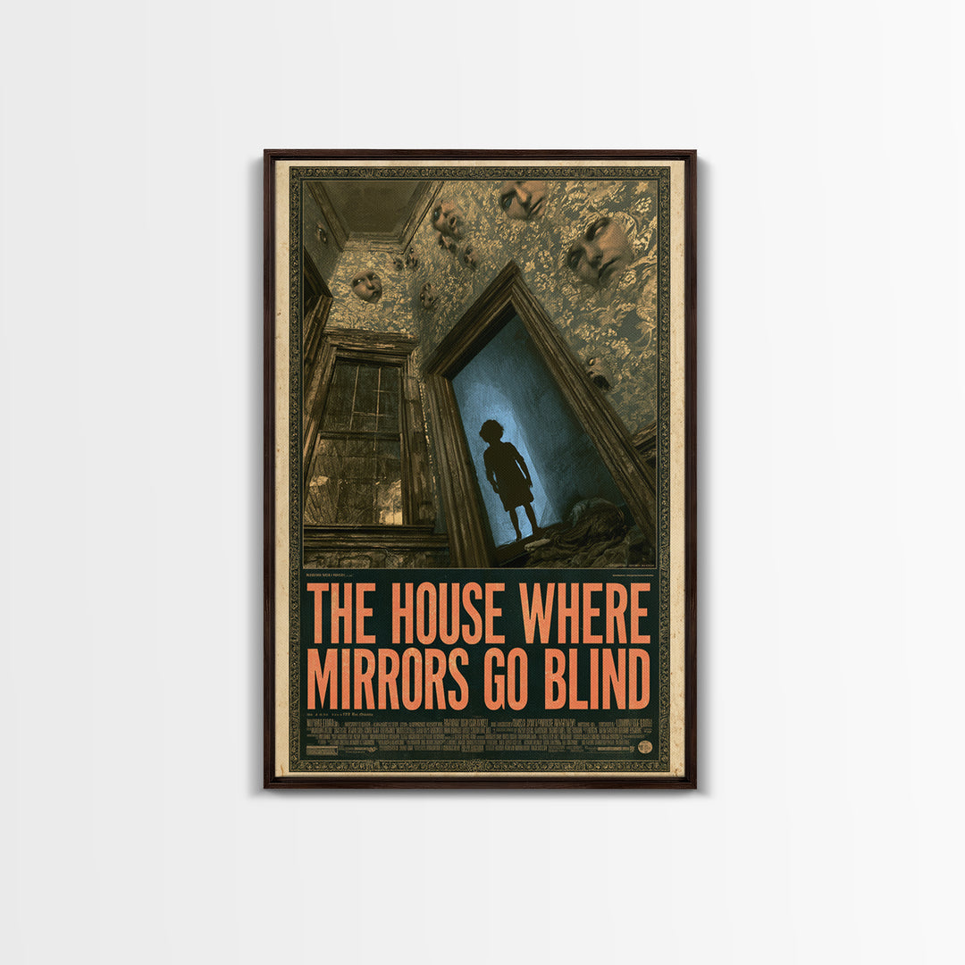 The House Where Mirrors Go Blind, English Language Horror Movie Poster, Gothic Nightmare Art, Gothic Cinema Wall Art, Horror Wall Decor