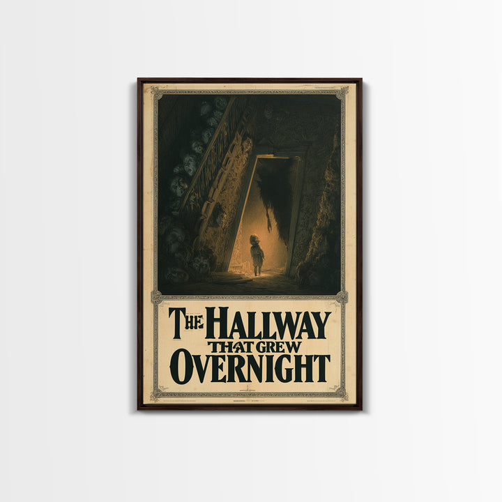The Hallway That Grew Overnight, English Language Horror Movie Poster, Gothic Nightmare Art, Gothic Cinema Wall Art, Canvas Print