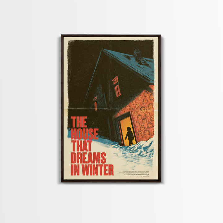 The House That Dreams In Winter, English Language Horror Movie Poster, 1970s Horror Art, Retro Horror Movie Art, Framed Canvas Print