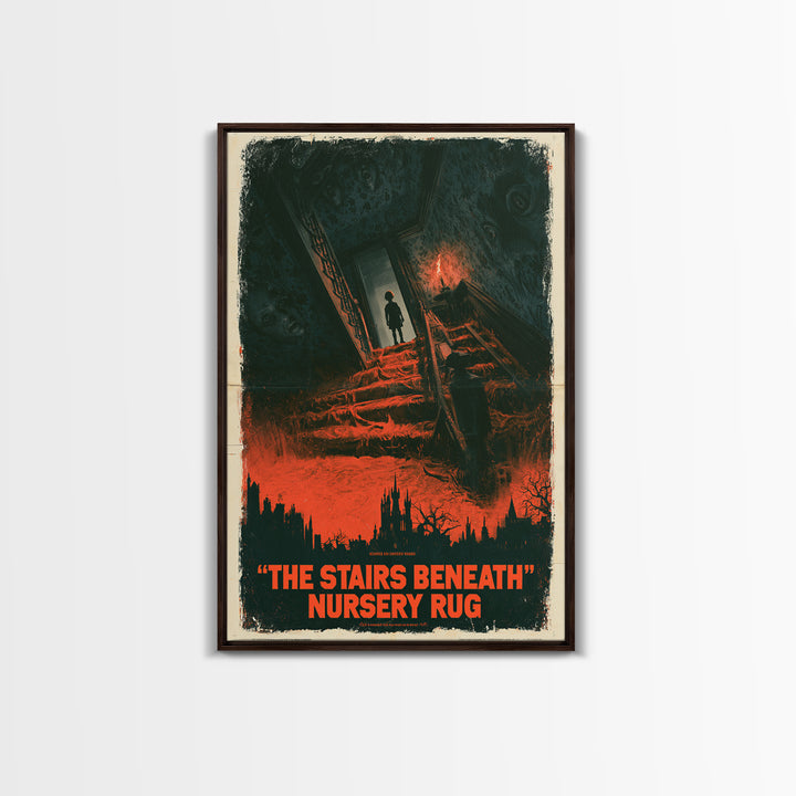 The Stairs Beneath The Nursery Rug, English Language Horror Movie Poster, 1960s Horror Art, Gothic Cinema Wall Art, Canvas Print