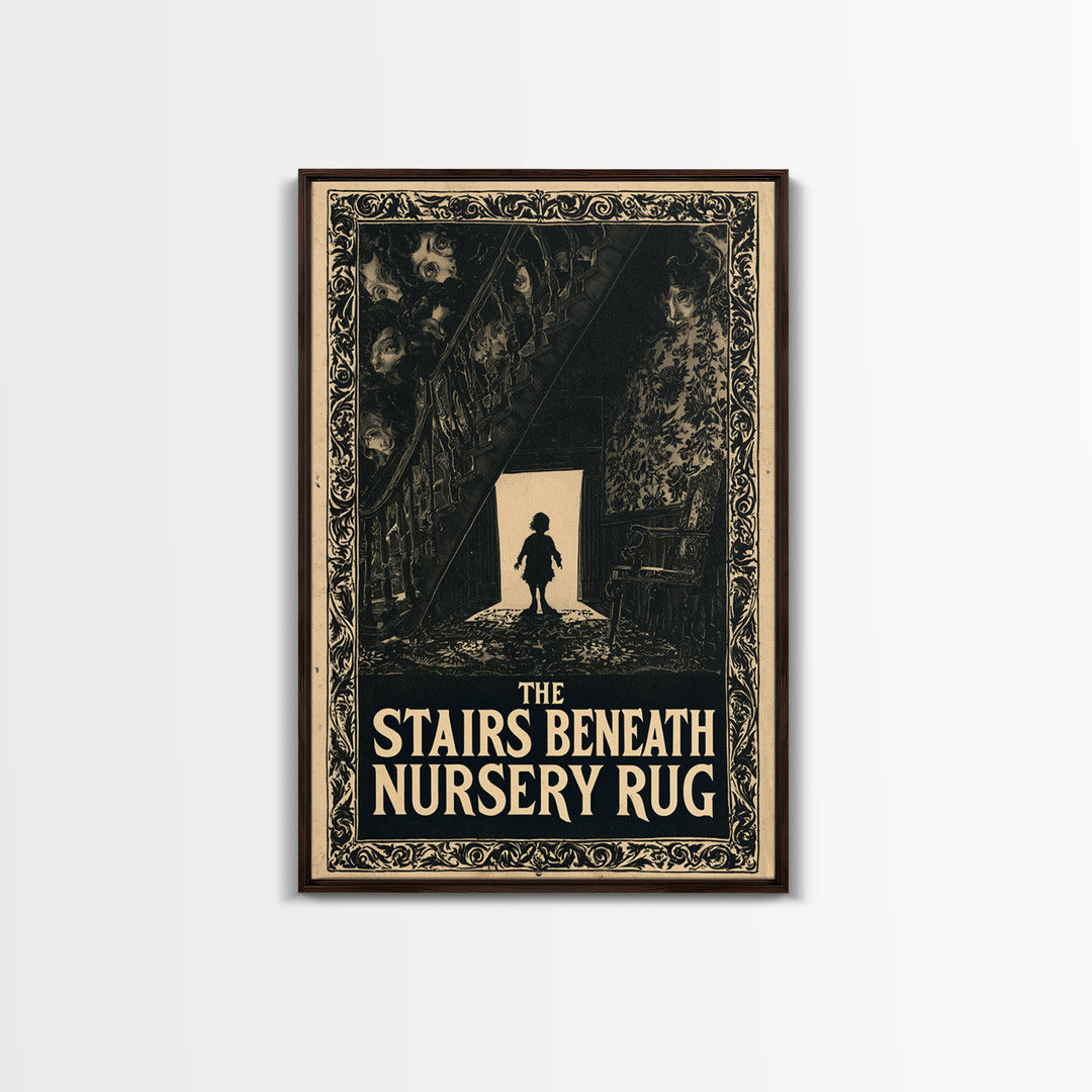 The Stairs Beneath The Nursery Rug, English Language Horror Movie Poster, Decadent Line Art, Gothic Cinema Wall Art