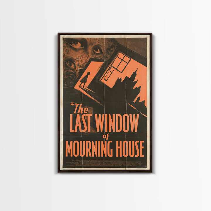 The Last Window Of Mourning House, English Language Horror Movie Poster, 1930s Horror Art, Cult Horror Poster, Canvas Print