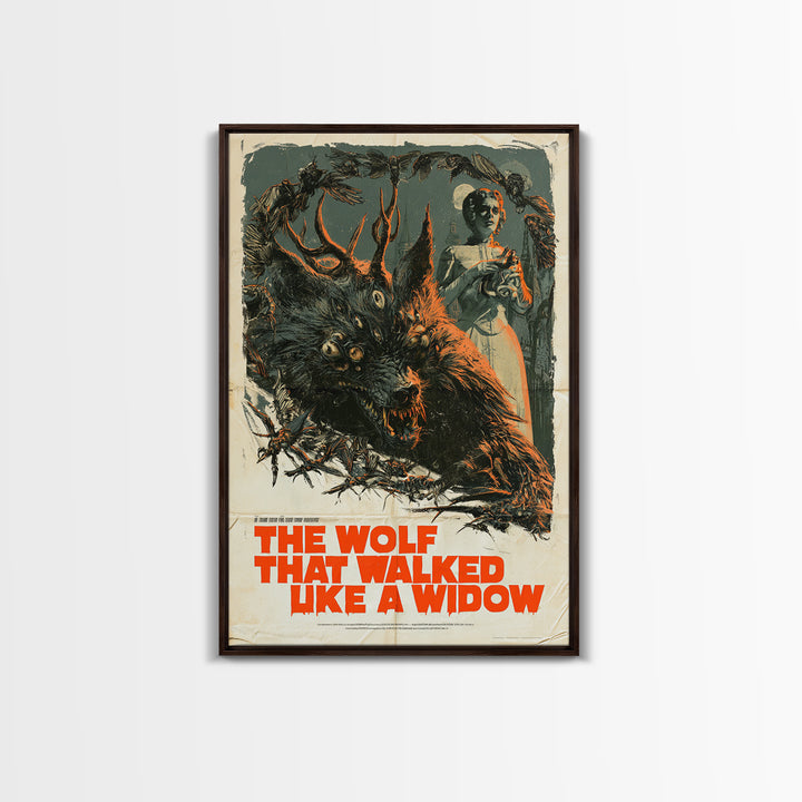 The Wolf That Walked Like A Widow, English Language Horror Movie Poster, Giallo Horror Art, Cult Horror Poster, Canvas Print